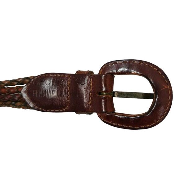 Turkey Luxe Braided Leather Belt Men's Sz 38 Brown Sporty Golf Preppy Workwear - Picture 8 of 11
